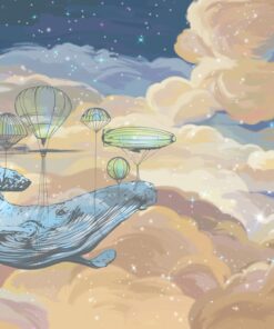 Fototapeta Velryba na noční obloze