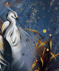 Fototapeta Jeřábi na tmavě modrém pozadí