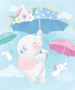 Fototapeta Zvířata s deštníky