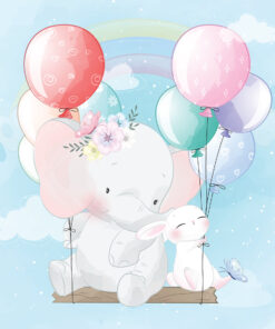 Fototapeta Slon na balónkové houpačce