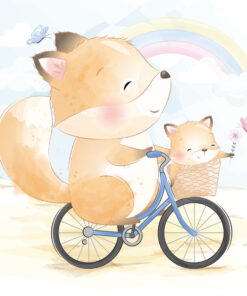 Fototapeta Lišky na kole