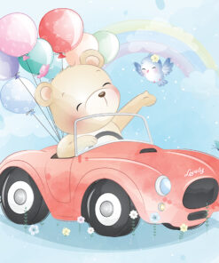 Fototapeta Medvídek v autě