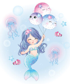 Fototapeta Mořská panna s balónky