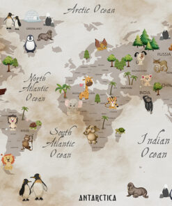 Fototapeta Béžová mapa světa