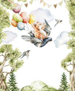 Fototapeta Veverka na ptačích křídlech