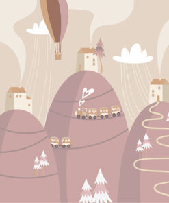 Fototapeta Růžová horská vesnice