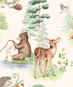 Fototapeta Lesní mýtina se zvířaty