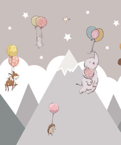 Fototapeta Zvířata s balónky v horách