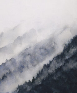 Fototapeta Akvarelový les v mlze