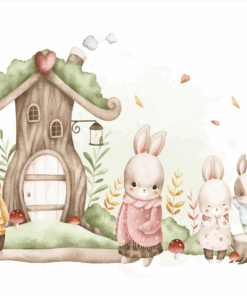 Fototapeta Rodina lesních králíků