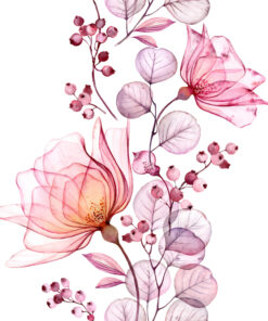 Fototapeta Jemné květiny – akvarelová botanická nástěnná malba