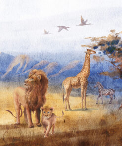 Fototapeta Africká zvířata ve stylu akvarelu