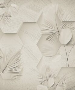 Fototapeta Šestiúhelníky a listy