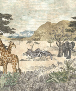 Fototapeta Africká savana se zvířaty ze safari