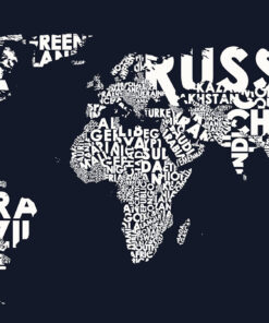 Fototapeta Typografická mapa světa