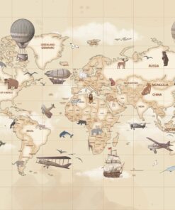 Fototapeta Dětská retro mapa světa