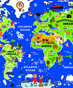 Fototapeta Dětská mapa světa